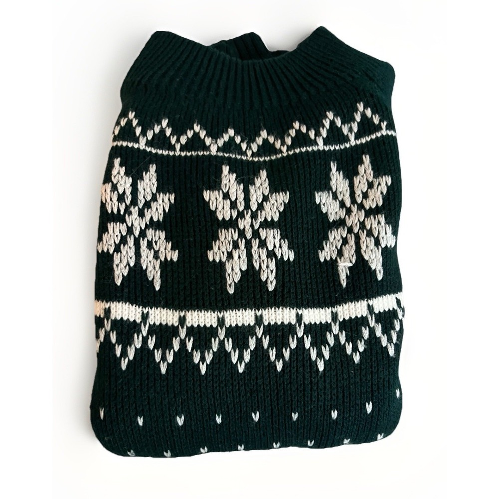 Vintage JCPenney Women Green Snowflake Ugly‎ Christmas Sweater Size Large